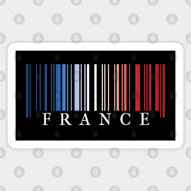 France flag colors barcode Sticker by Finji